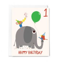 CARTE D'ANNIVERSAIRE - BONNE FÊTE! - HAPPY BIRTHDAY ONE YEAR OLD
